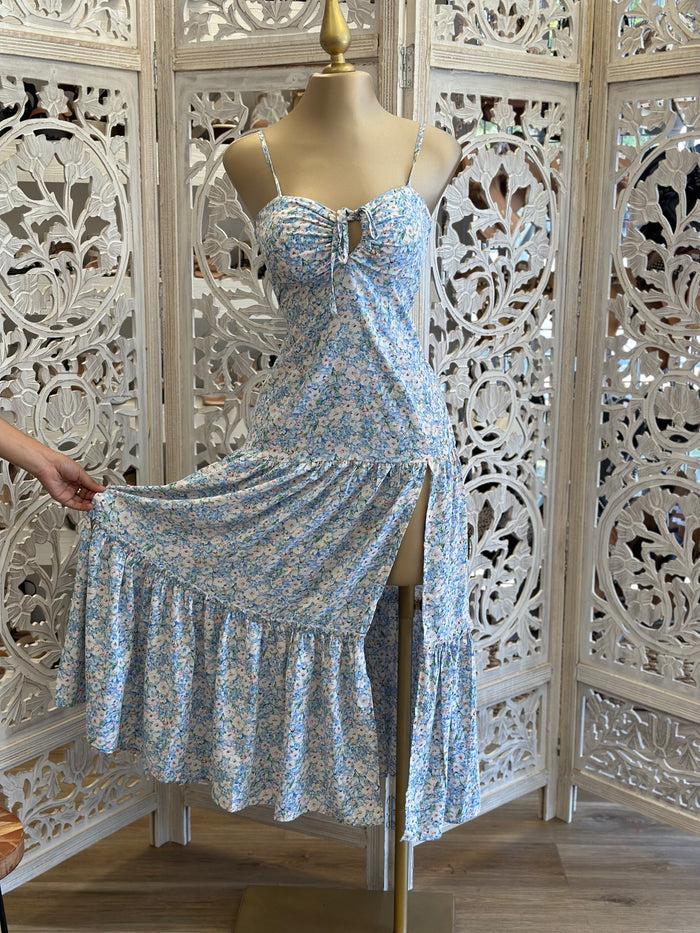 Blue Floral Maxi Dress
