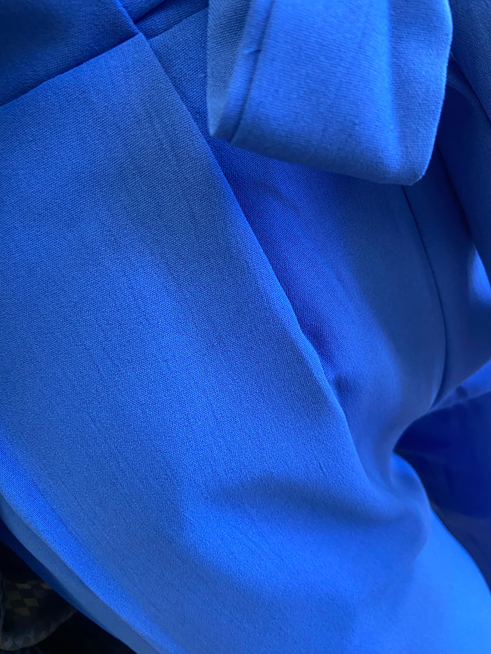 Royal Blue Belted Straight Pants
