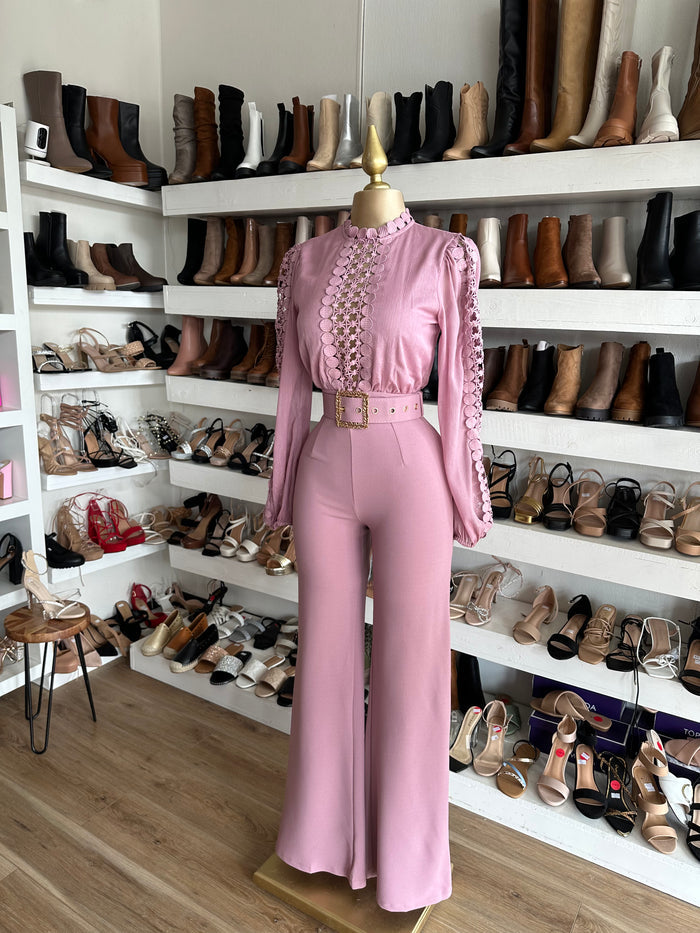 Mauve Lace Jumpsuit