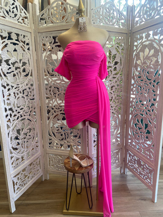 Neon Pink Tailed Dress
