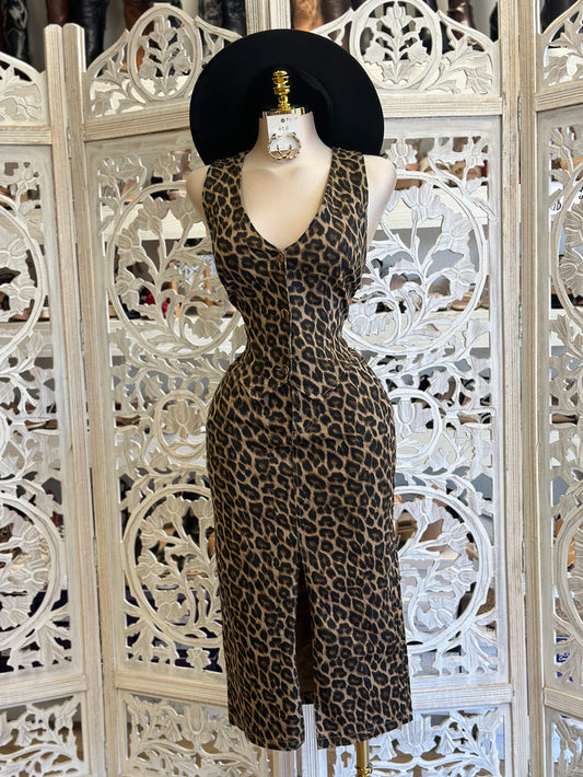 Imprinted Cheetah Vest Set- Stretchy, Estira