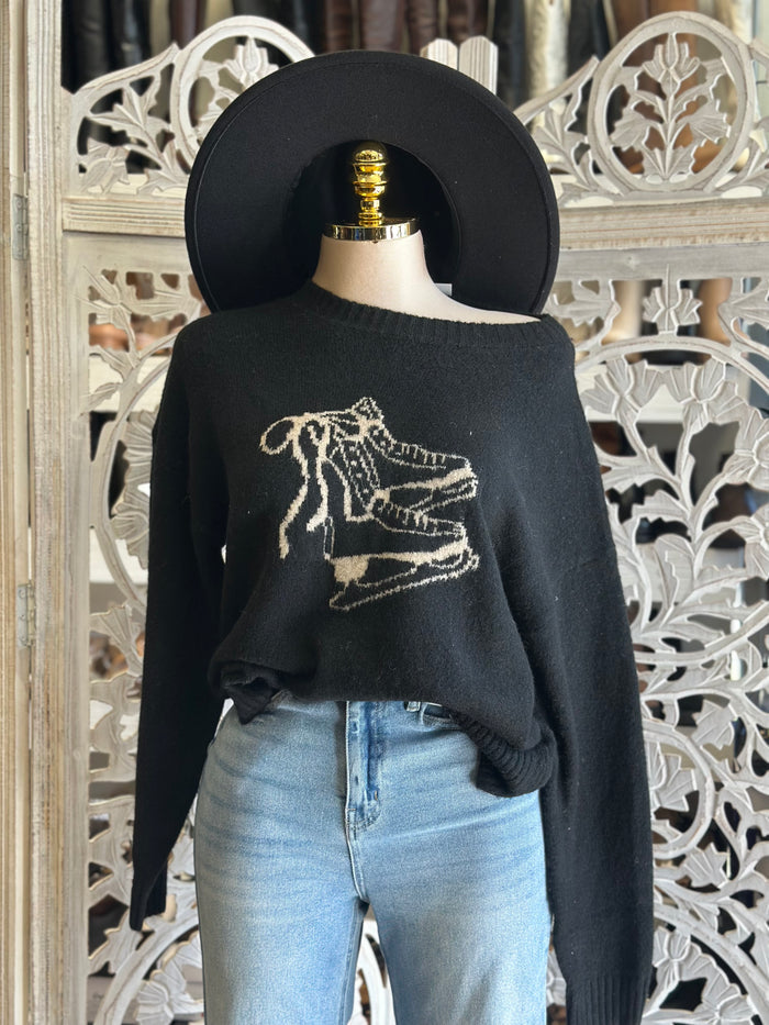 Ivory Ice Skates Sweater