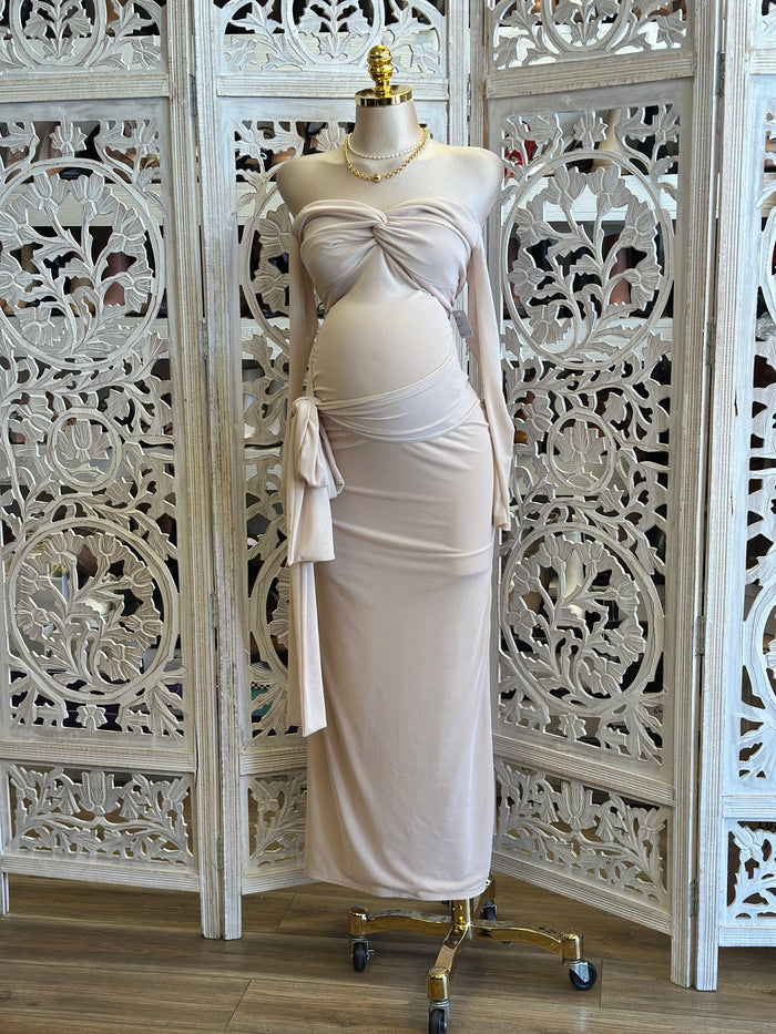 Knotted Lina Midi Dress- Stretchy, Estira