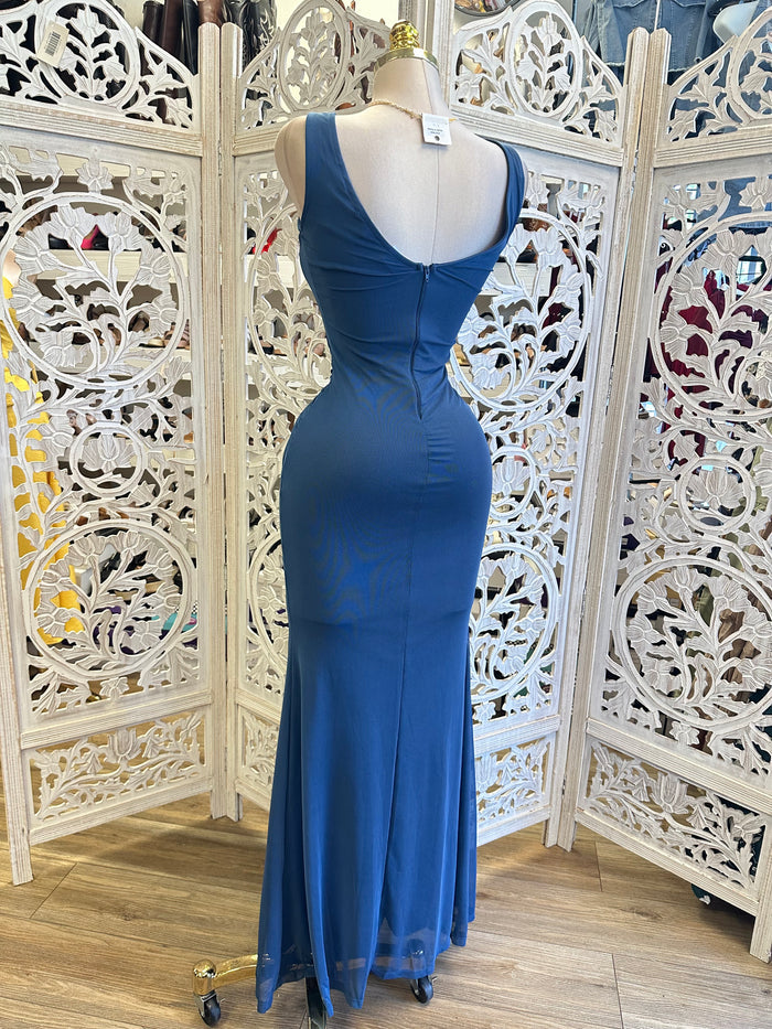 Knotted Scoop Back Marina Dress-Stretchy, Estira