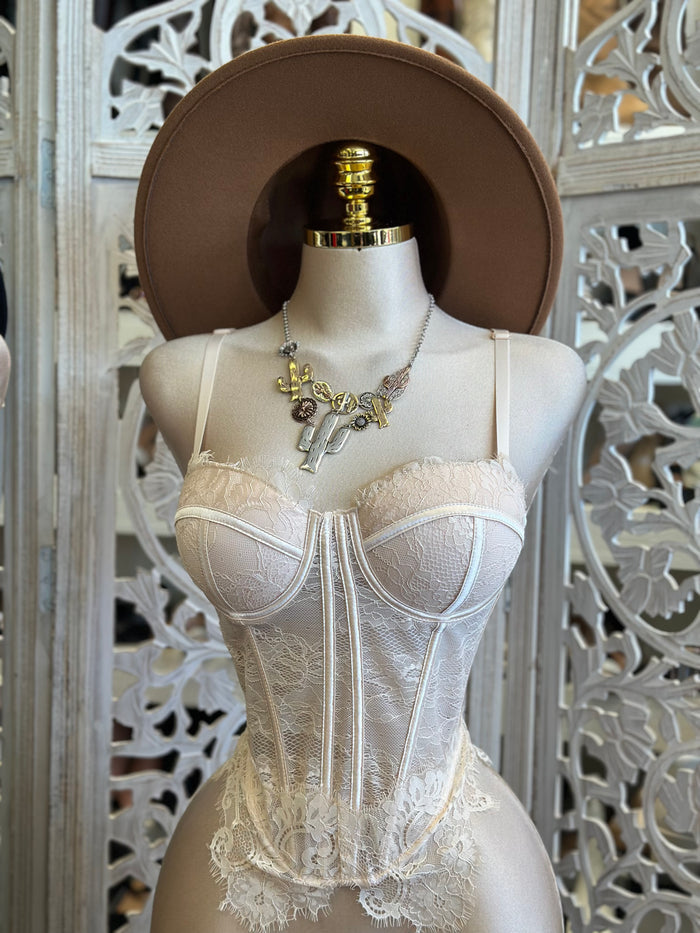Lace Corset Top- Estira, Stretchy
