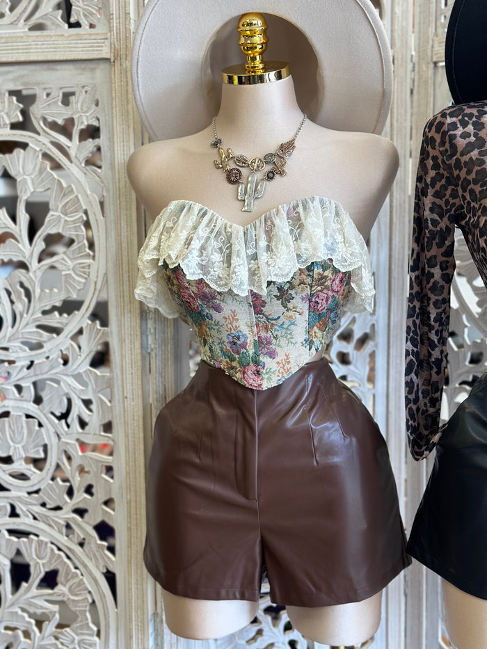 Lace Heartline Corset Top- Stretchy, Estira