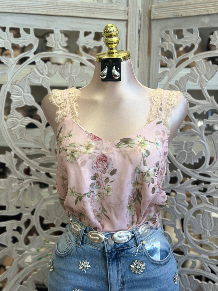 Lace Lined Floral Blouse