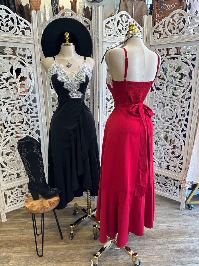 Lace Lined Midi Dress- Slightly Stretchy, Estira Poco
