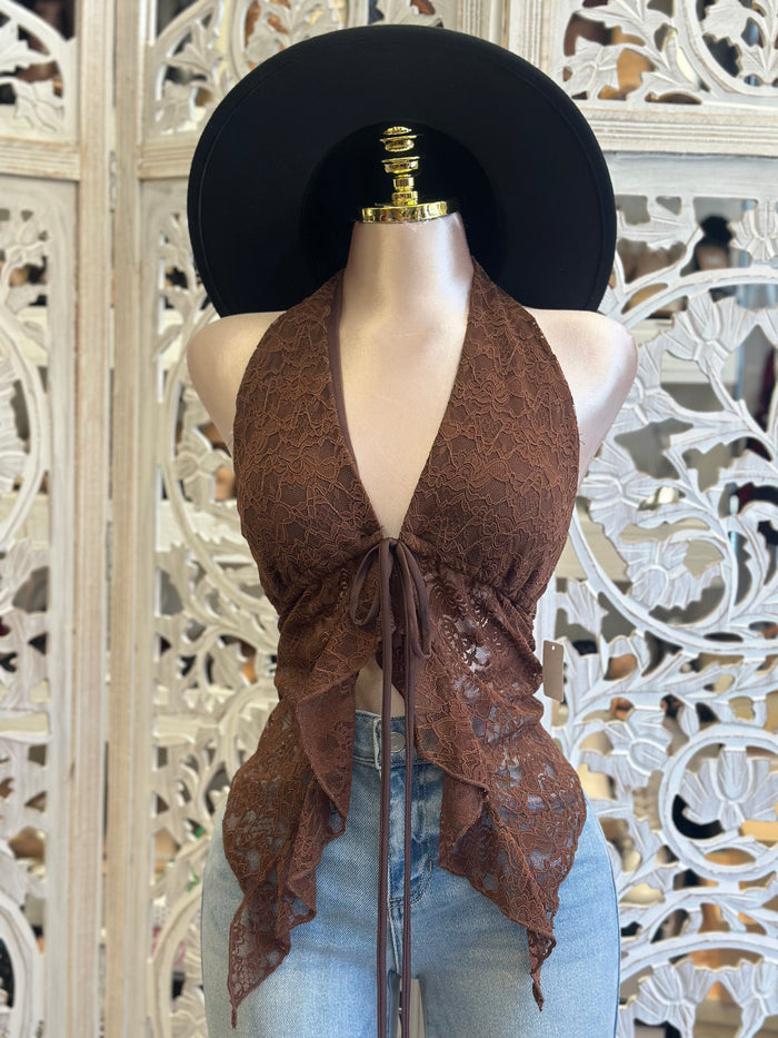 Lace Split Lace Top