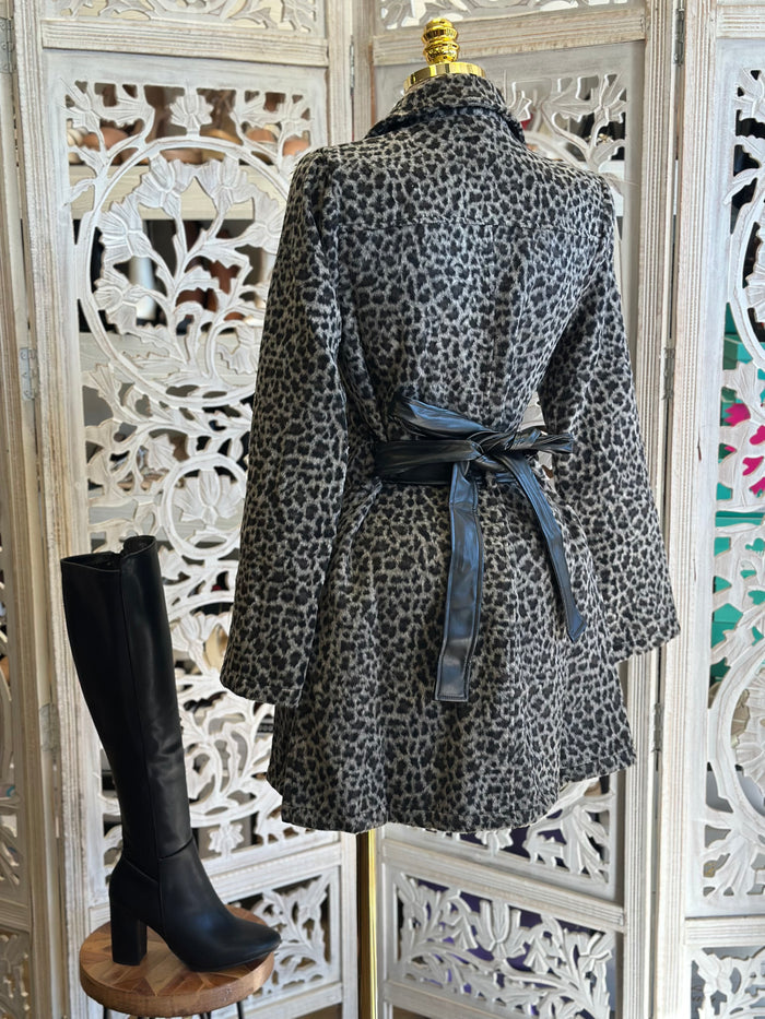Leopard Print Midsize Coat