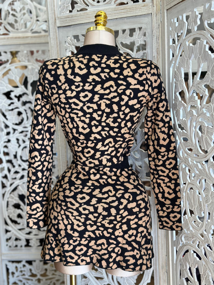 Leopard Print Sweater Set - Stretchy, Estira