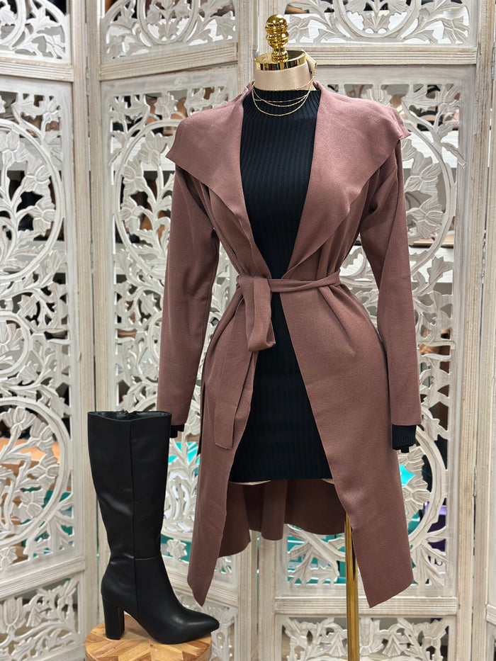Long Knit Blazer Coat- Stretchy, Estira mucho