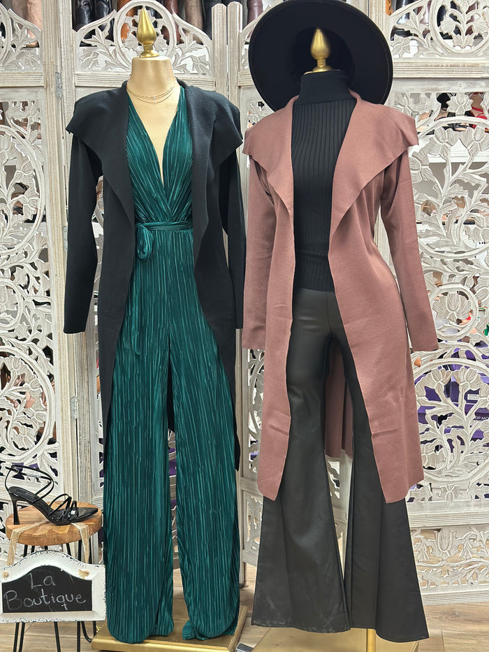 Long Knit Blazer Coat- Stretchy, Estira mucho