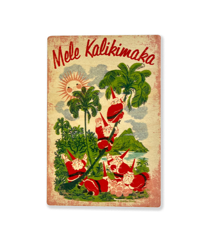 Mele Kalikimaka Wooden Postcard