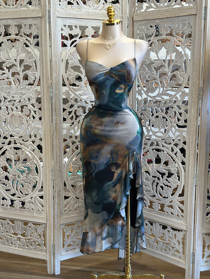 Mesh Multicolor Dress- Stretchy, Estira