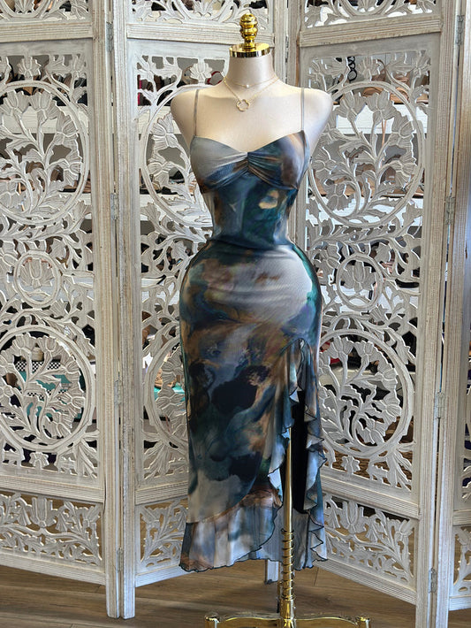 Mesh Multicolor Dress- Stretchy, Estira