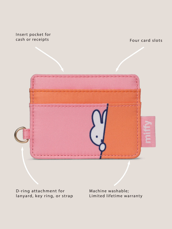Miffy Flower Fields Be Charged Card Case - Pink & Orange