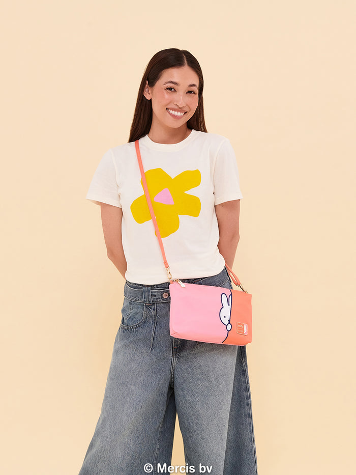 Miffy Flower Fields Be Quick Clutch - Pink & Orange