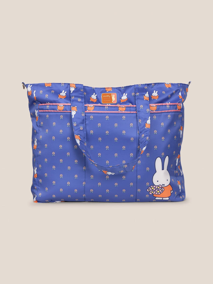 Miffy Flower Fields Super Be large Diaper Bag Duffel - Blue & Orange