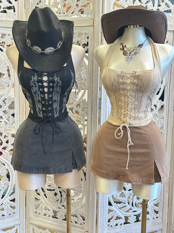 Mini Slit Skort -No Estira , Not Stretchy