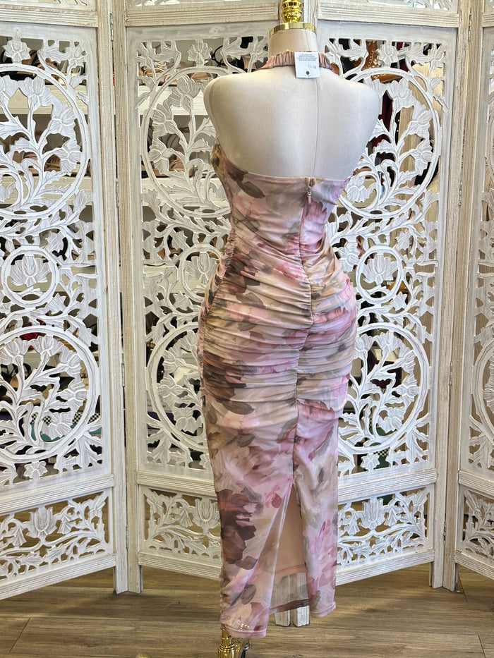 Multi Color U Midi Dress-Stretchy, Estira