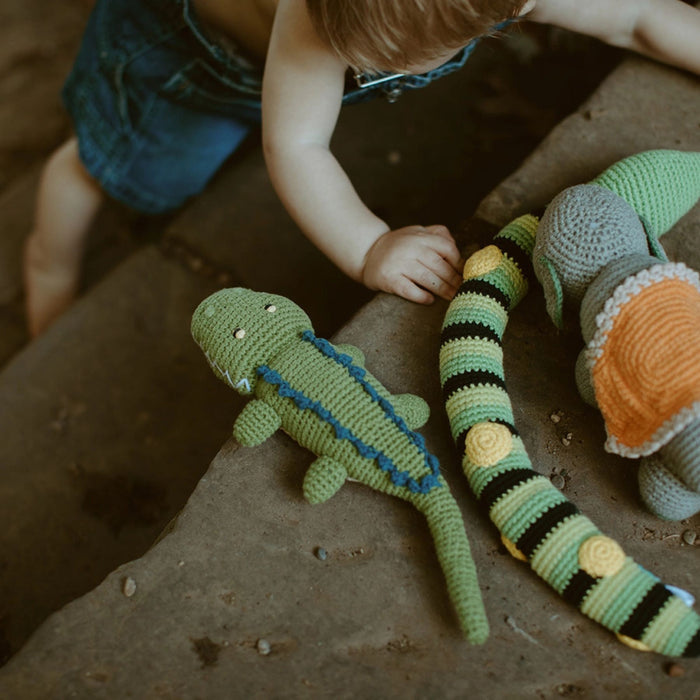 Organic Cotton Crocodile Rattle