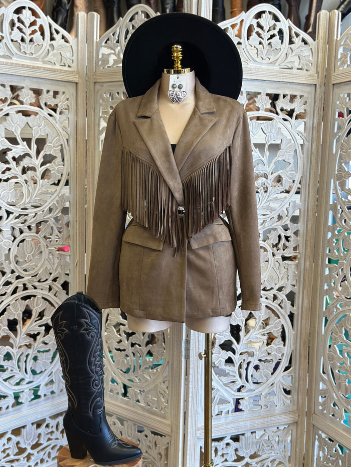 Oversized Fringe Coat- Stretchy, Estira