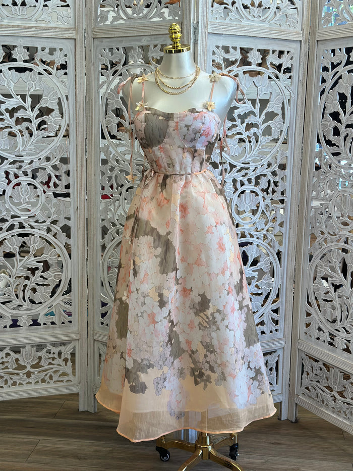 Pastel Flare Midi Dress- Estira, Stretchy
