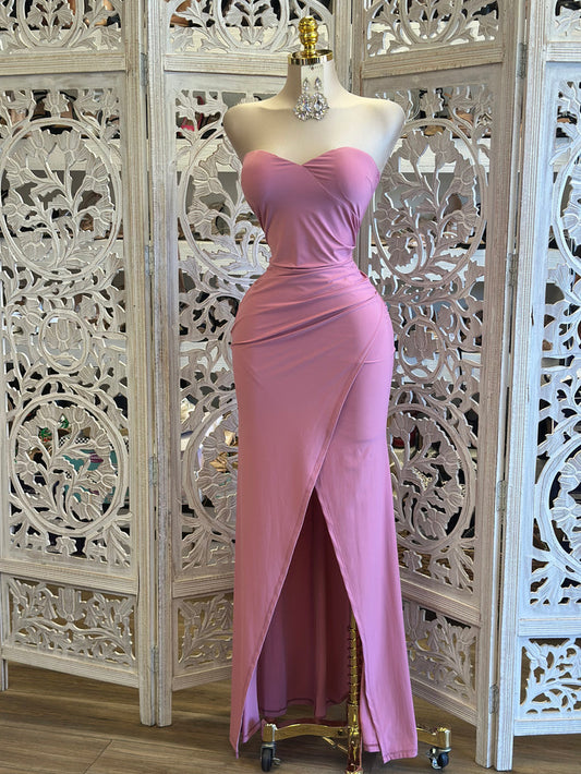 Pretty in Pink Heartline Dress-Estira, Stretchy