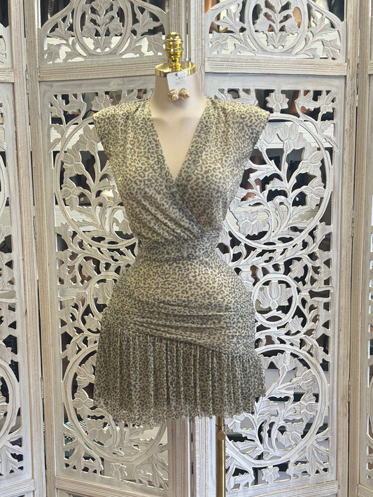 Printed Glittery Mini Dress- Slightly Stretchy,Estira Poco