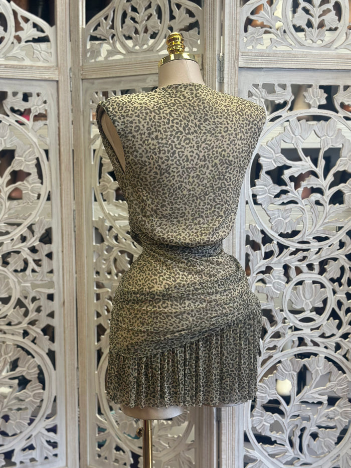 Printed Glittery Mini Dress- Slightly Stretchy,Estira Poco
