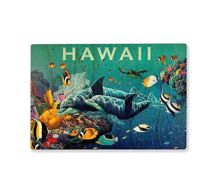Rainbow Sea Wooden Postcard