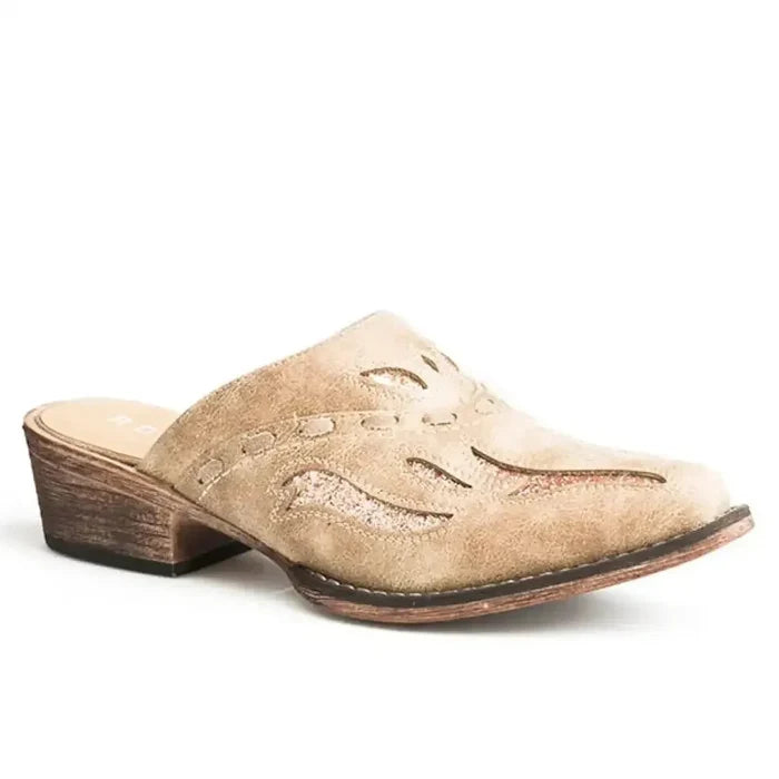 Roper Beth (Beige) - Women's Cowgirl Mule Boot - Hatcountry