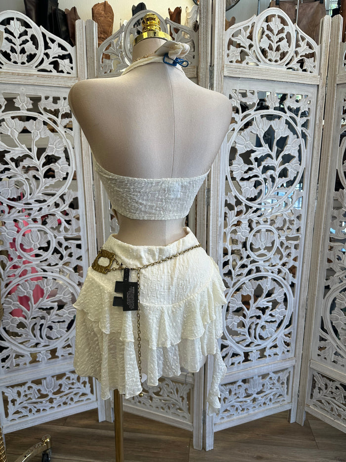 Ruffle Mini Skirt Set- Stretchy, Estira