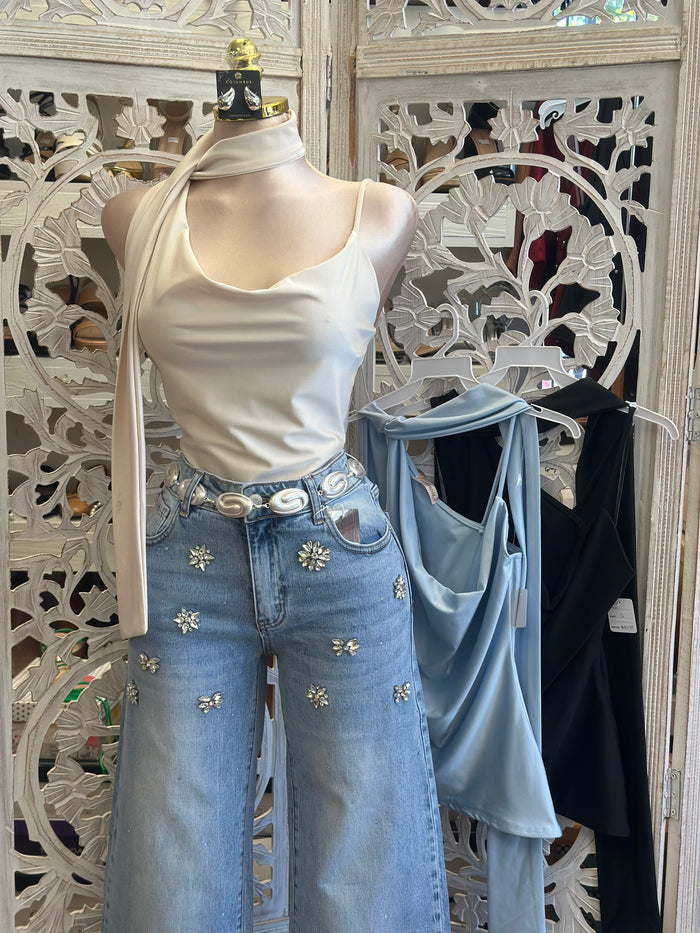 Scarfed Sleek Blouse
