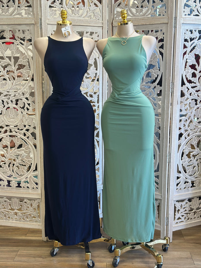 Scoop Back Formal Dress -Estira, Stretchy