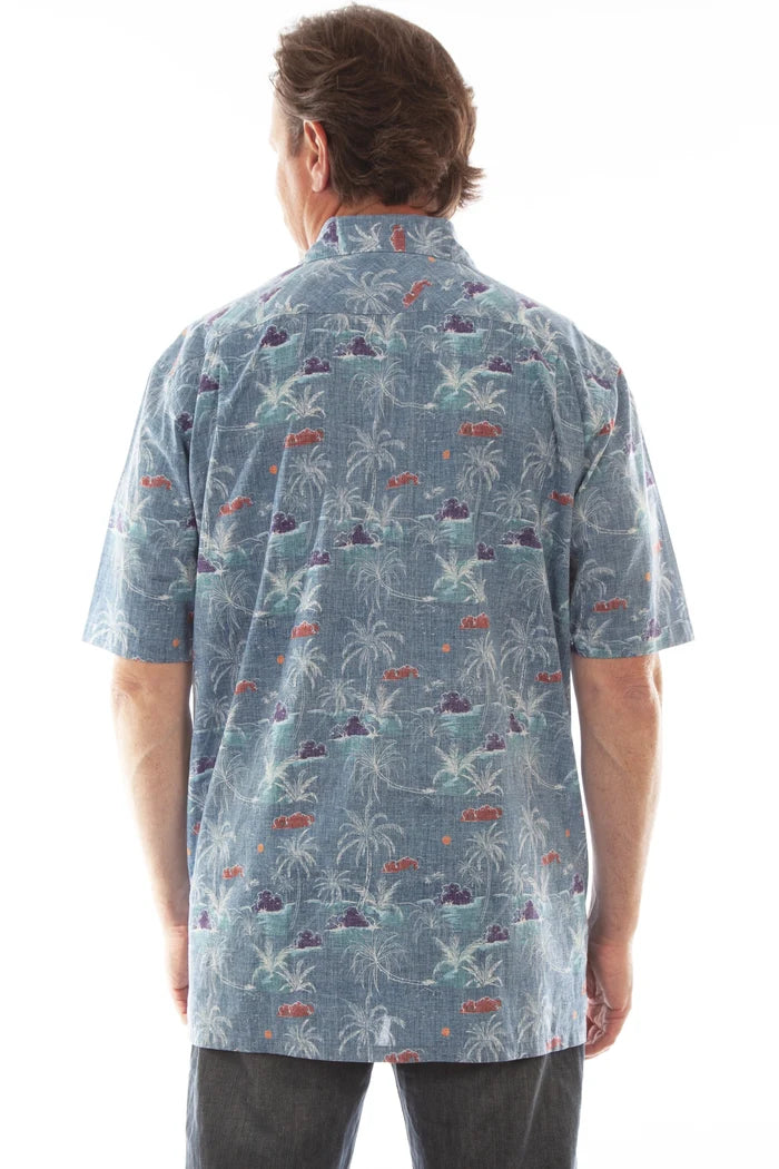 Scully Hawaiian Palm Tree (5311) - Men's Casual Shirt
