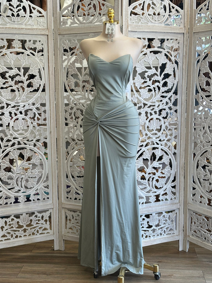 Seafoam Knotted Maxi Dress - Estira , Stretchy