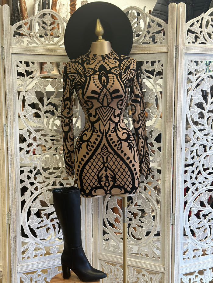 Sequin Design Mini Dress