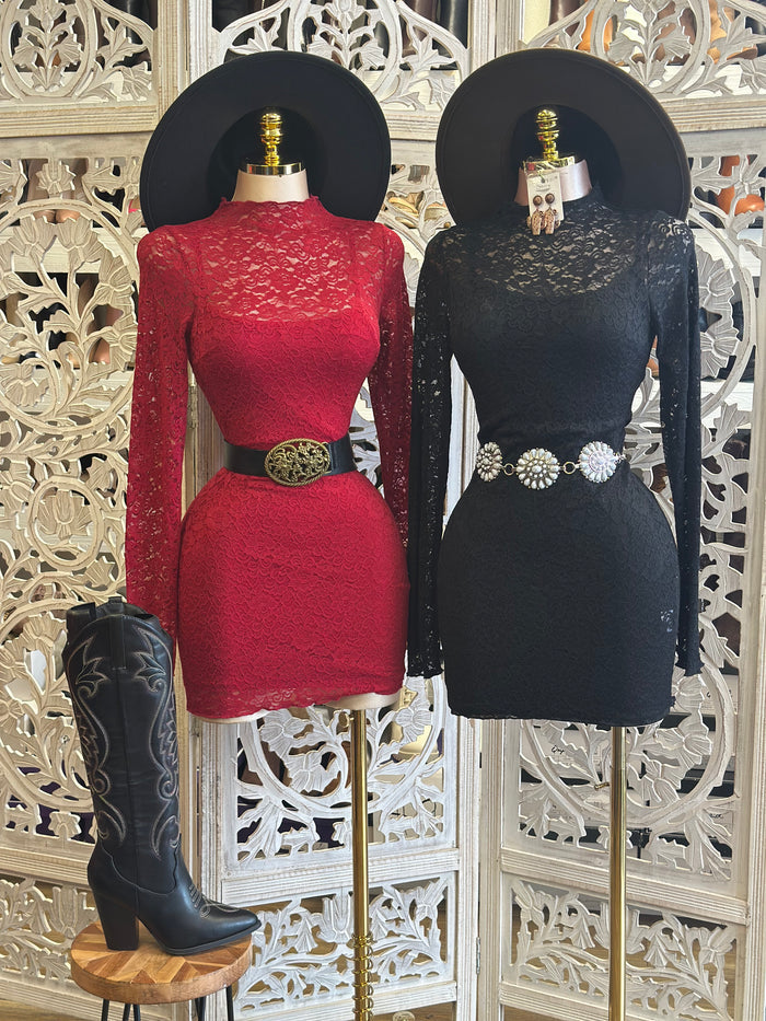 Sexy Lace Mini Dress- Stretchy,Estira poco