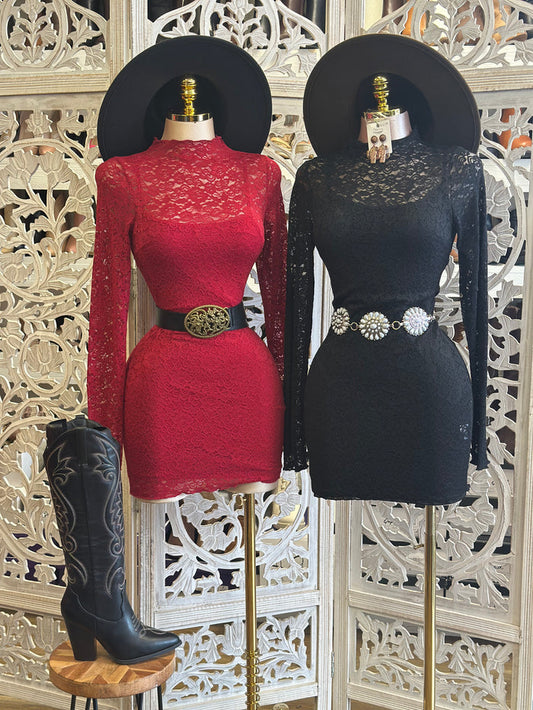 Sexy Lace Mini Dress- Stretchy,Estira poco