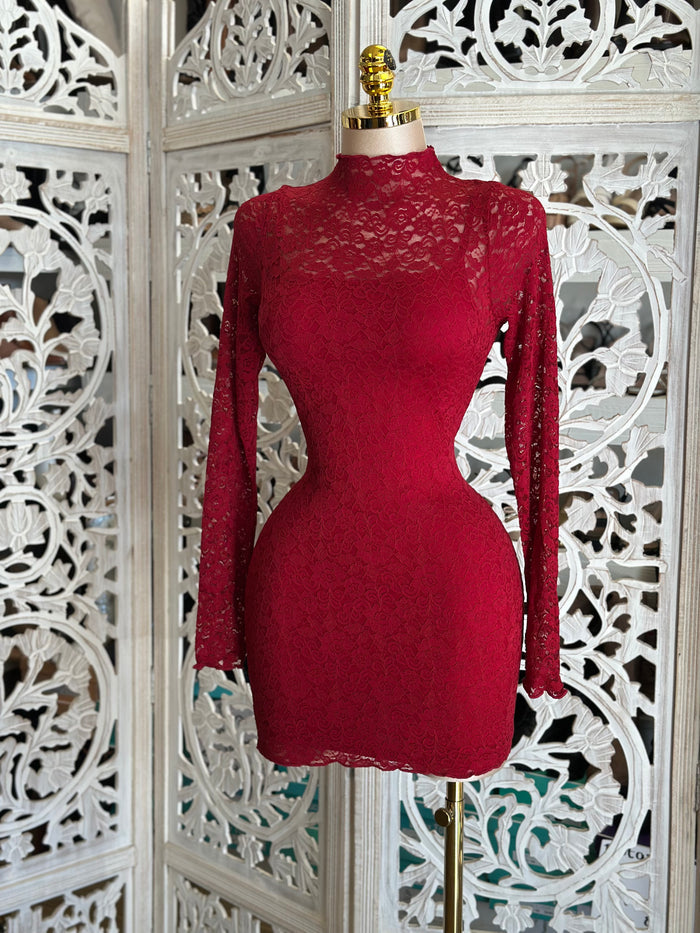 Sexy Lace Mini Dress- Stretchy,Estira poco