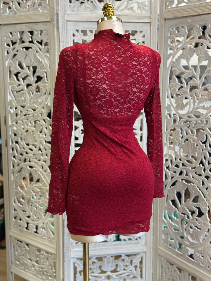 Sexy Lace Mini Dress- Stretchy,Estira poco