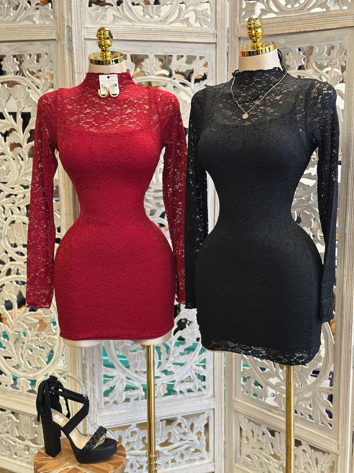 Sexy Lace Mini Dress- Stretchy,Estira poco