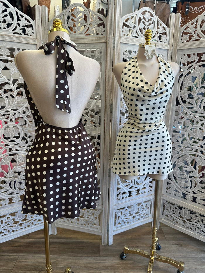 Sheila Polka Mini Dress- Not Stretchy, No Estira