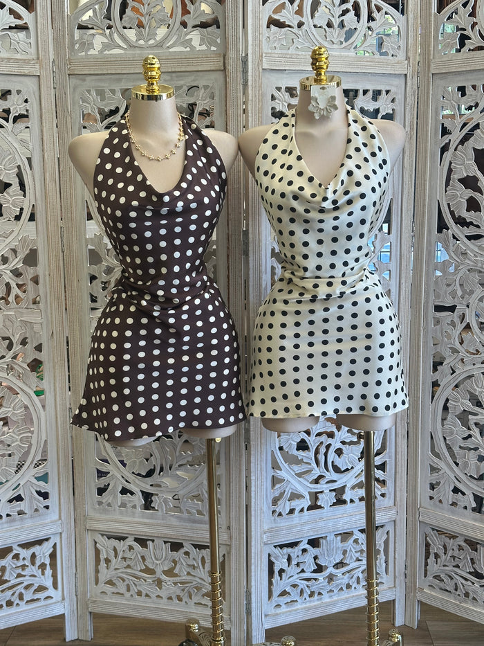 Sheila Polka Mini Dress- Not Stretchy, No Estira