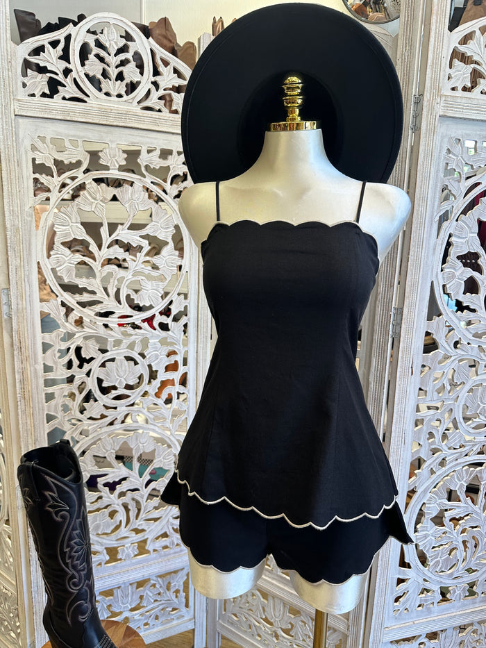 Shell Trim set- No Estira, Not Stretchy ..romper