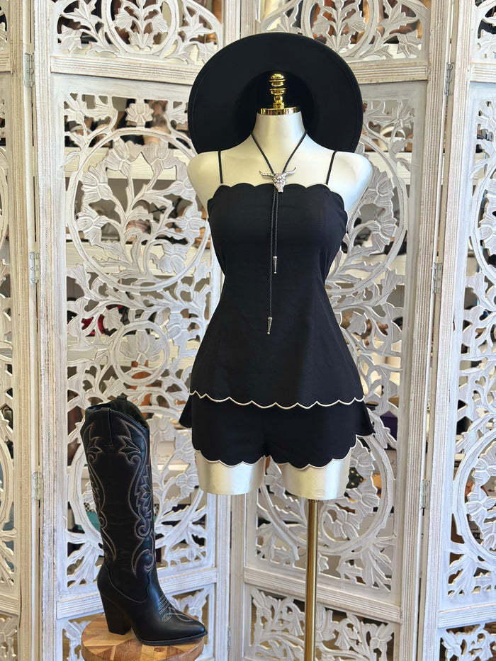 Shell Trim set- No Estira, Not Stretchy ..romper