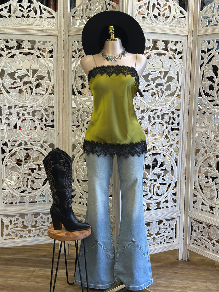 Silk Lace Trim Blouse