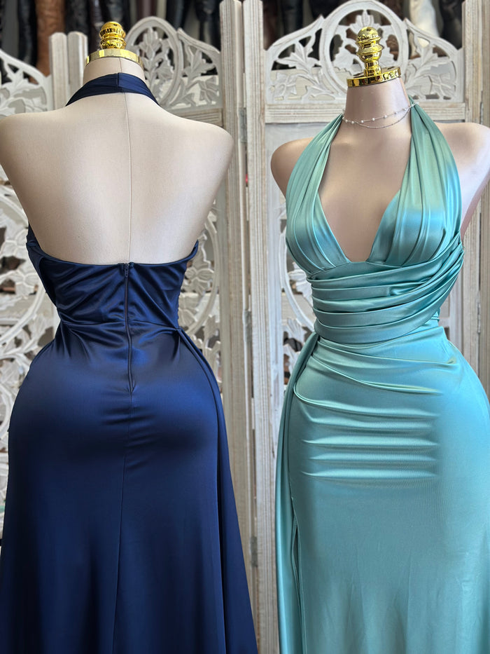 Silky Mermaid Wrapped Gown- Estira , Stretchy